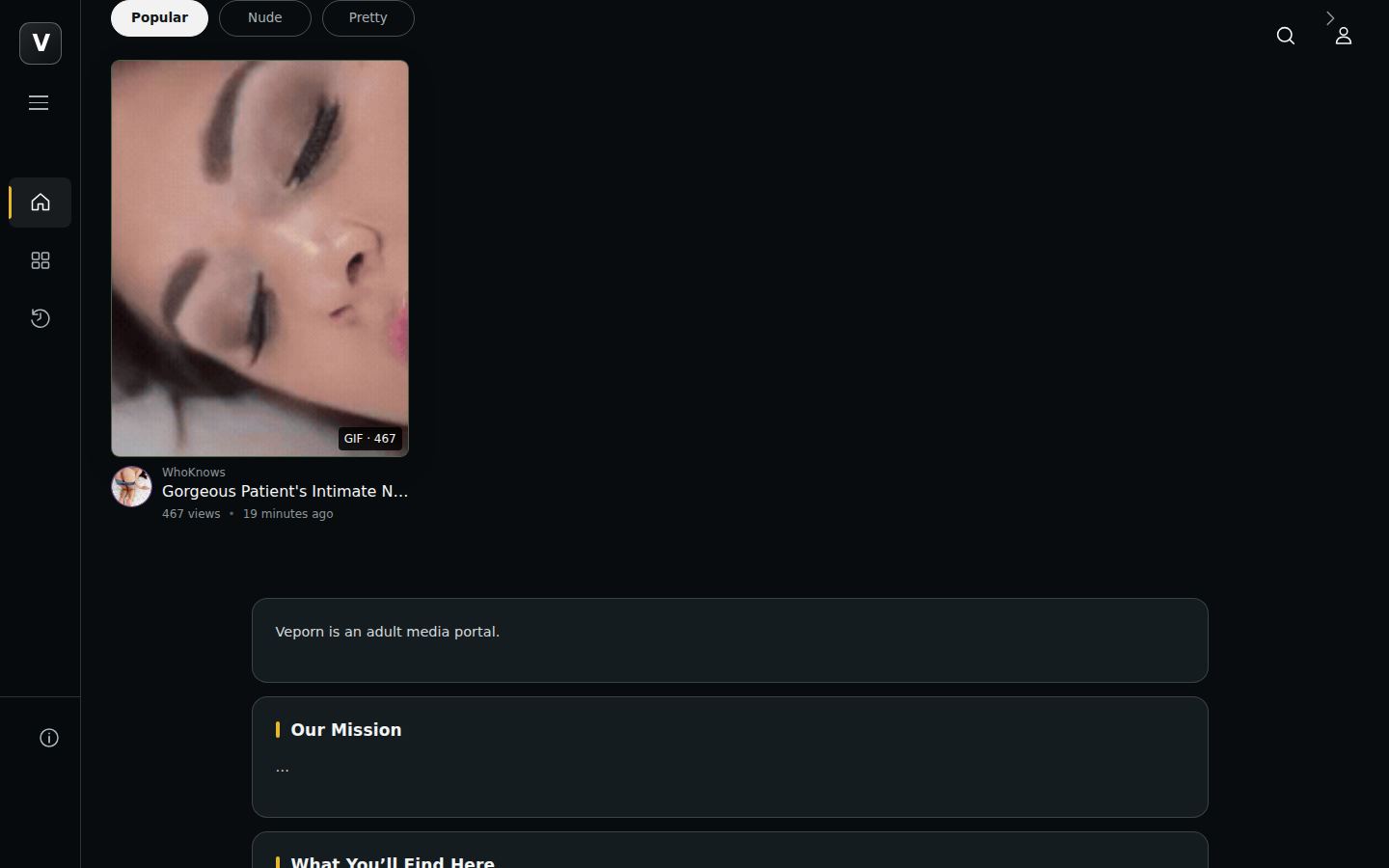 Veporn — PC homepage preview