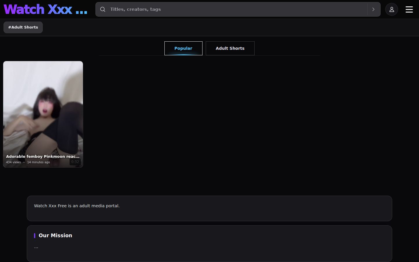 Watch Xxx Free — PC homepage preview