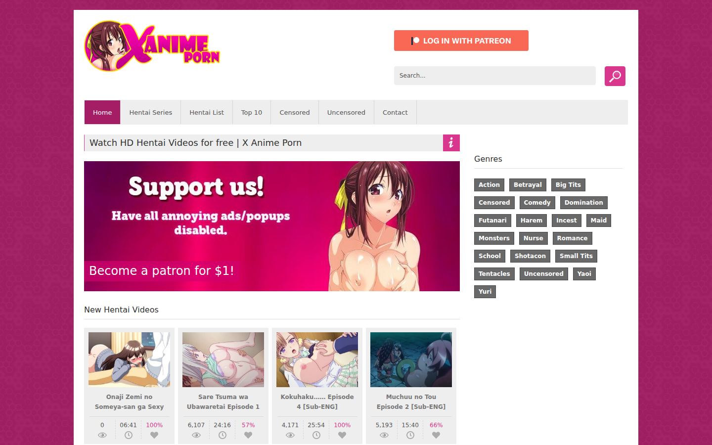 XAnimePorn — PC homepage preview