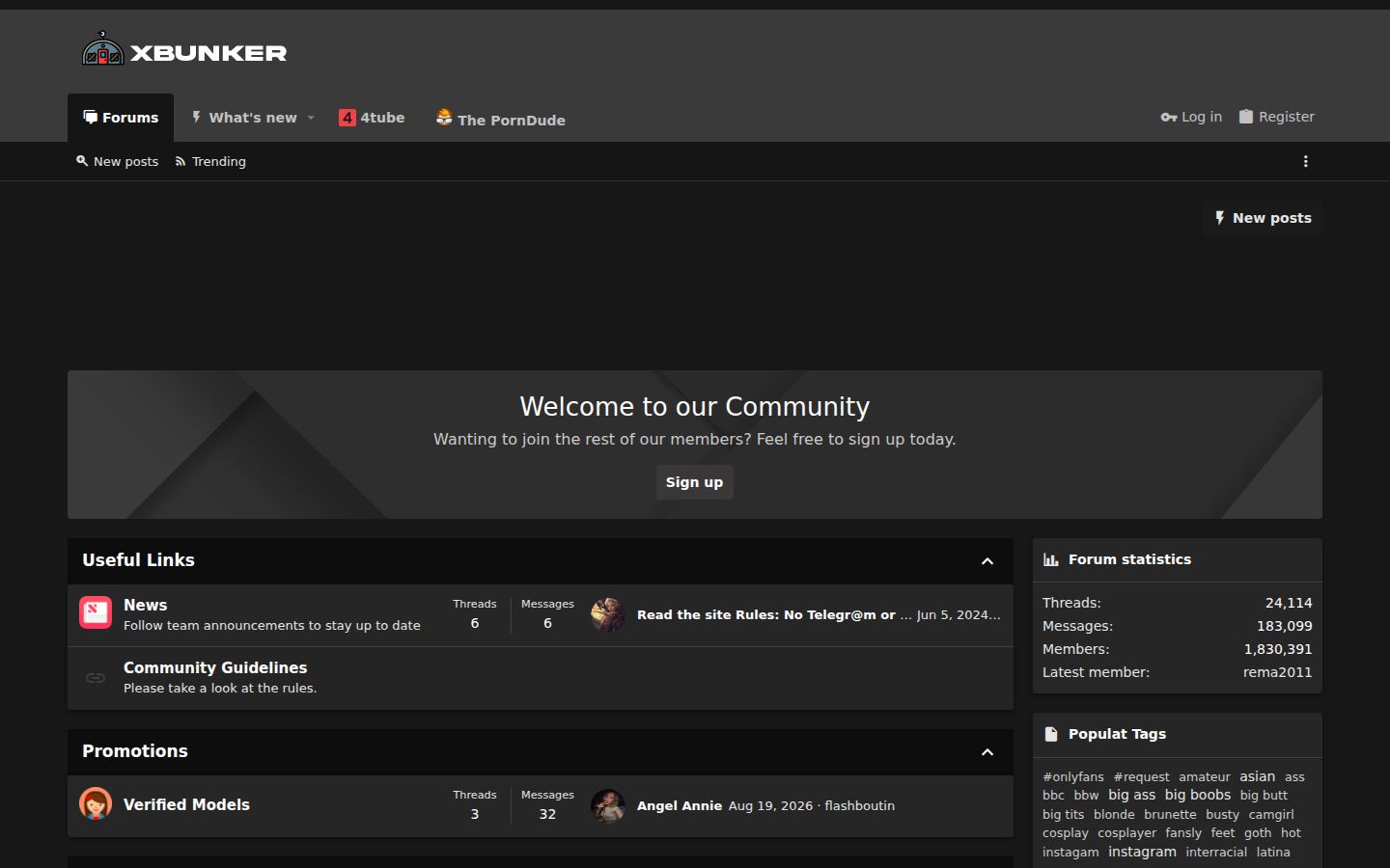 xBunker — PC homepage preview