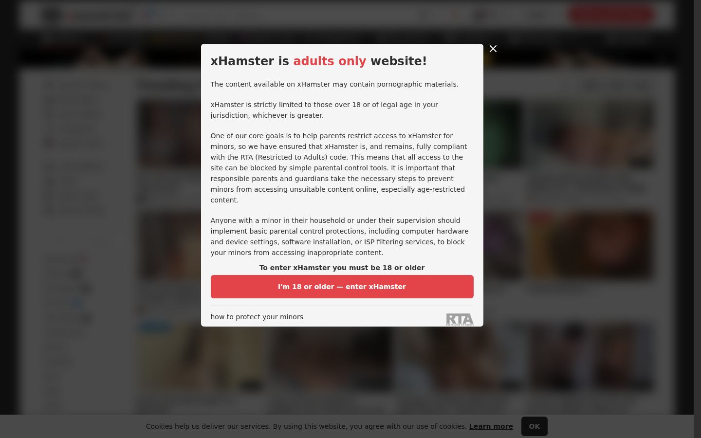 xHamster — PC homepage preview