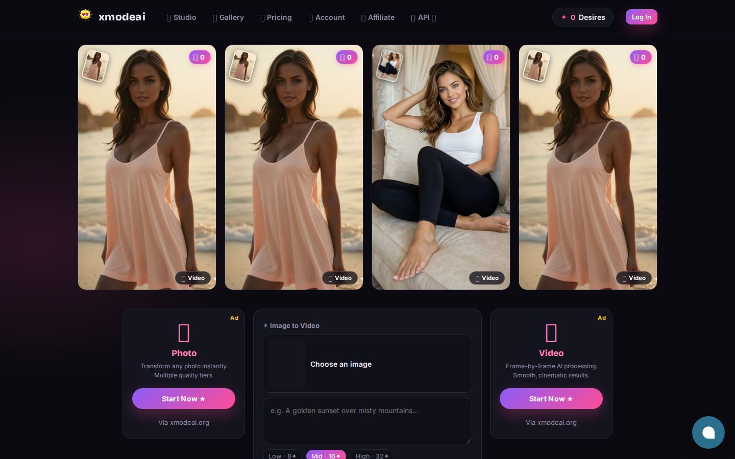 XModeAI — PC homepage preview
