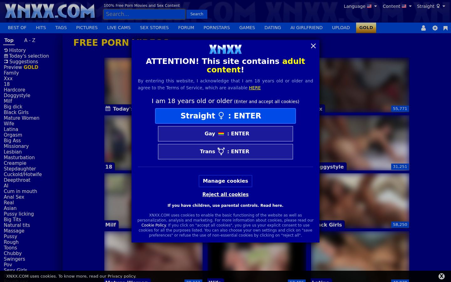 Xnxx — PC homepage preview