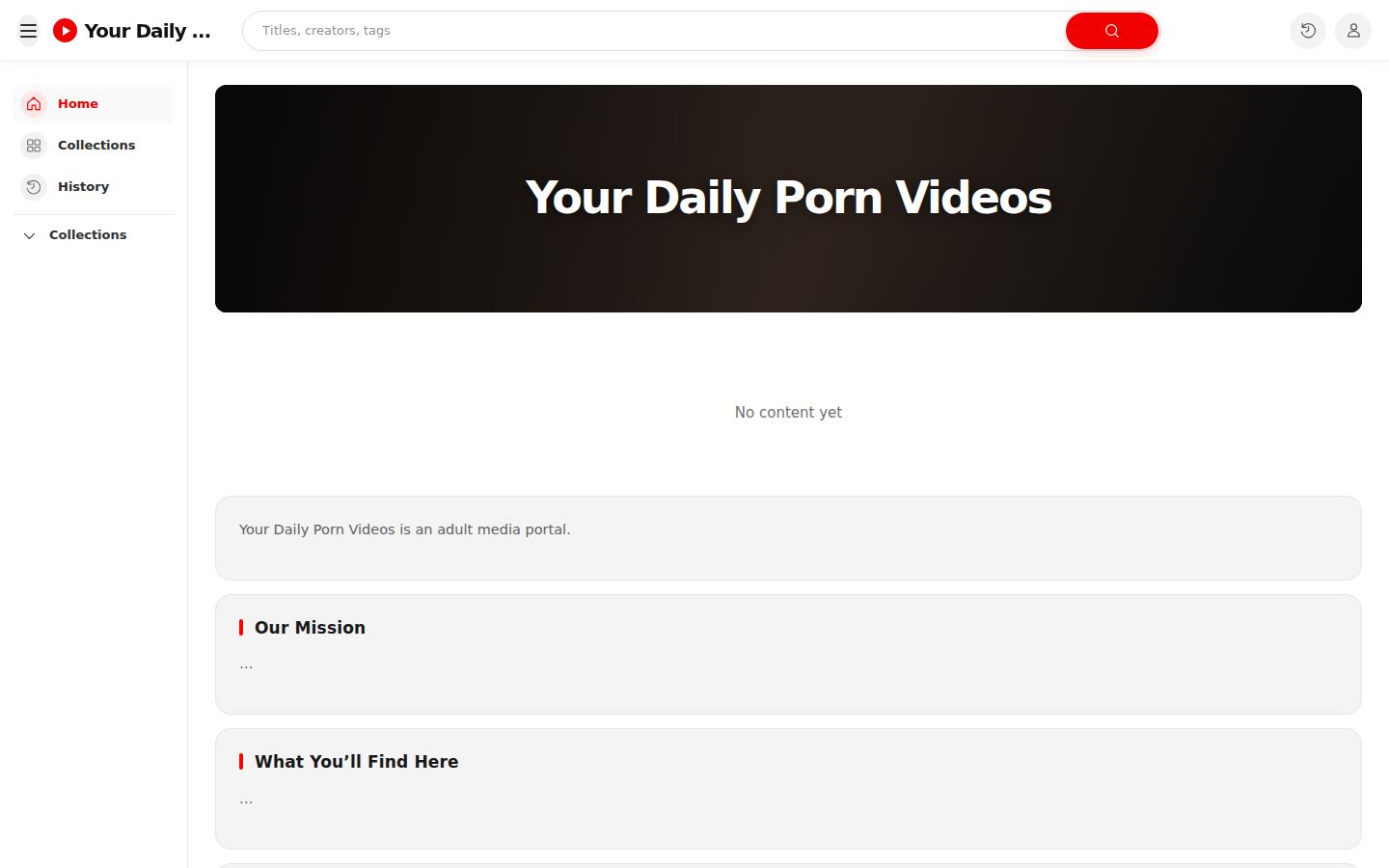 Your Daily Porn Videos — PC homepage preview